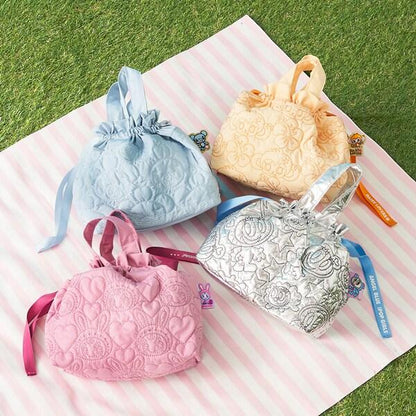 薄荷君全圖案刺繡束口托特包