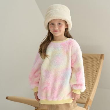 【蓬鬆羊羔絨】扎染中長款上衣