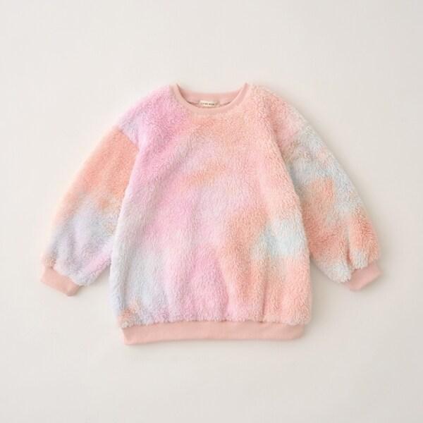 【蓬鬆羊羔絨】扎染中長款上衣