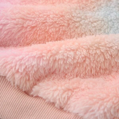 【蓬鬆羊羔絨】扎染中長款上衣