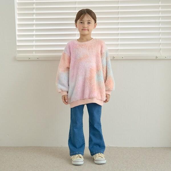 【蓬鬆羊羔絨】扎染中長款上衣