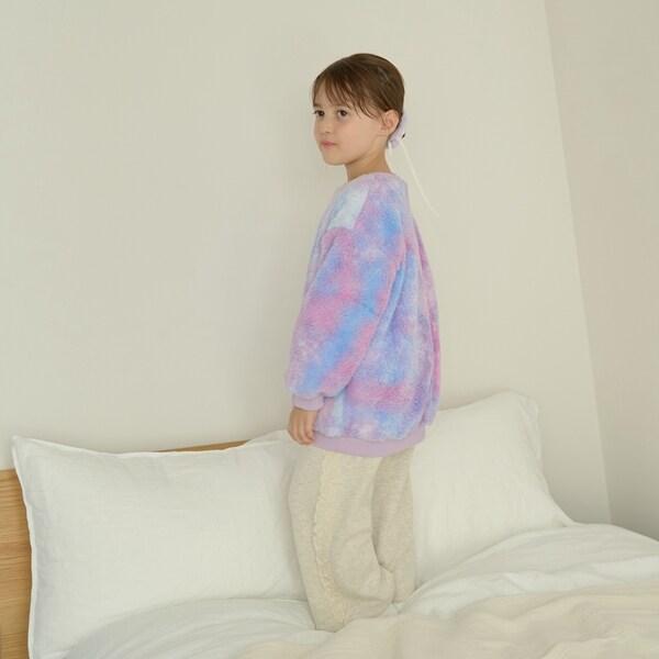 【蓬鬆羊羔絨】扎染中長款上衣