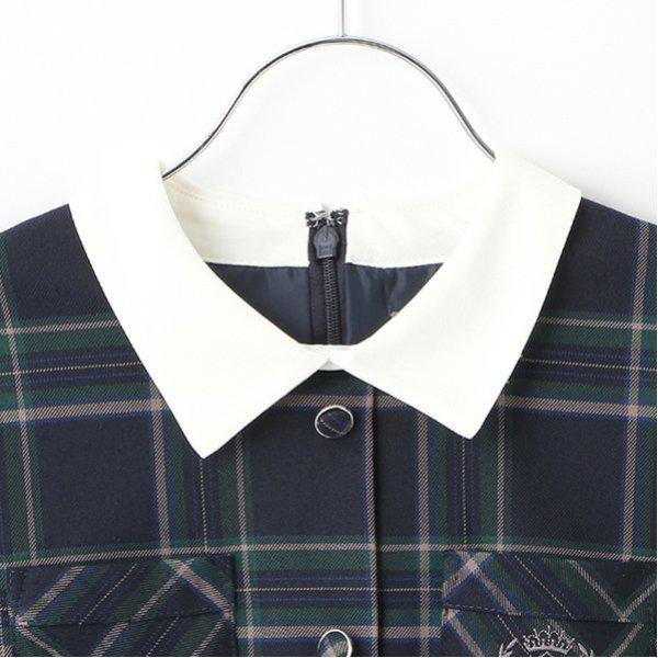 *短袖帶領連衣裙