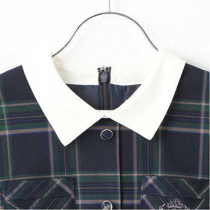 *短袖帶領連衣裙