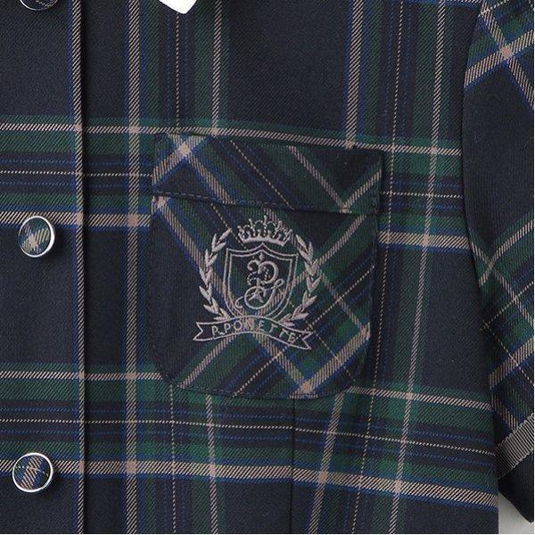 *短袖帶領連衣裙