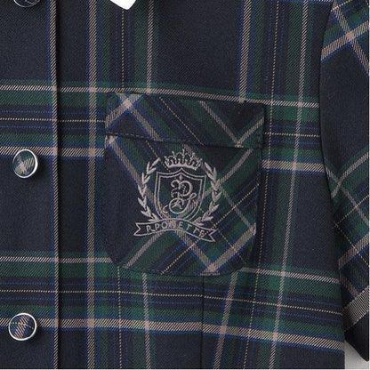 *短袖帶領連衣裙