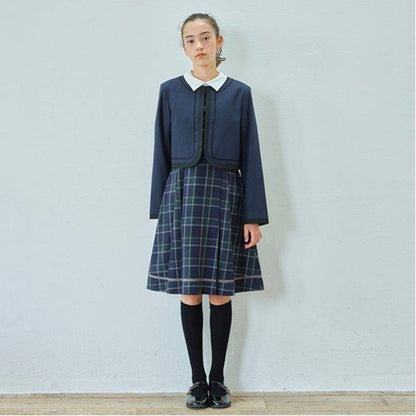 *短袖帶領連衣裙