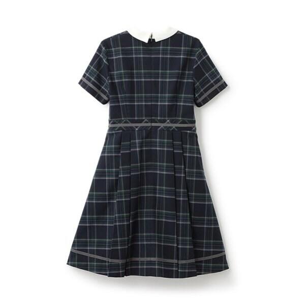 *短袖帶領連衣裙