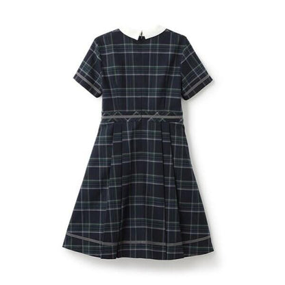 *短袖帶領連衣裙