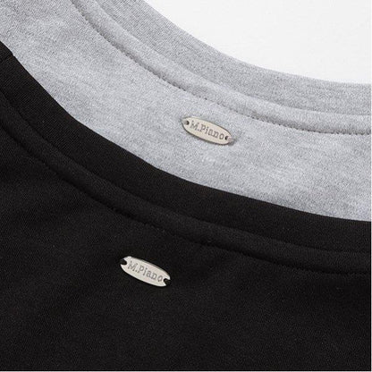 拼接布料七分袖T恤