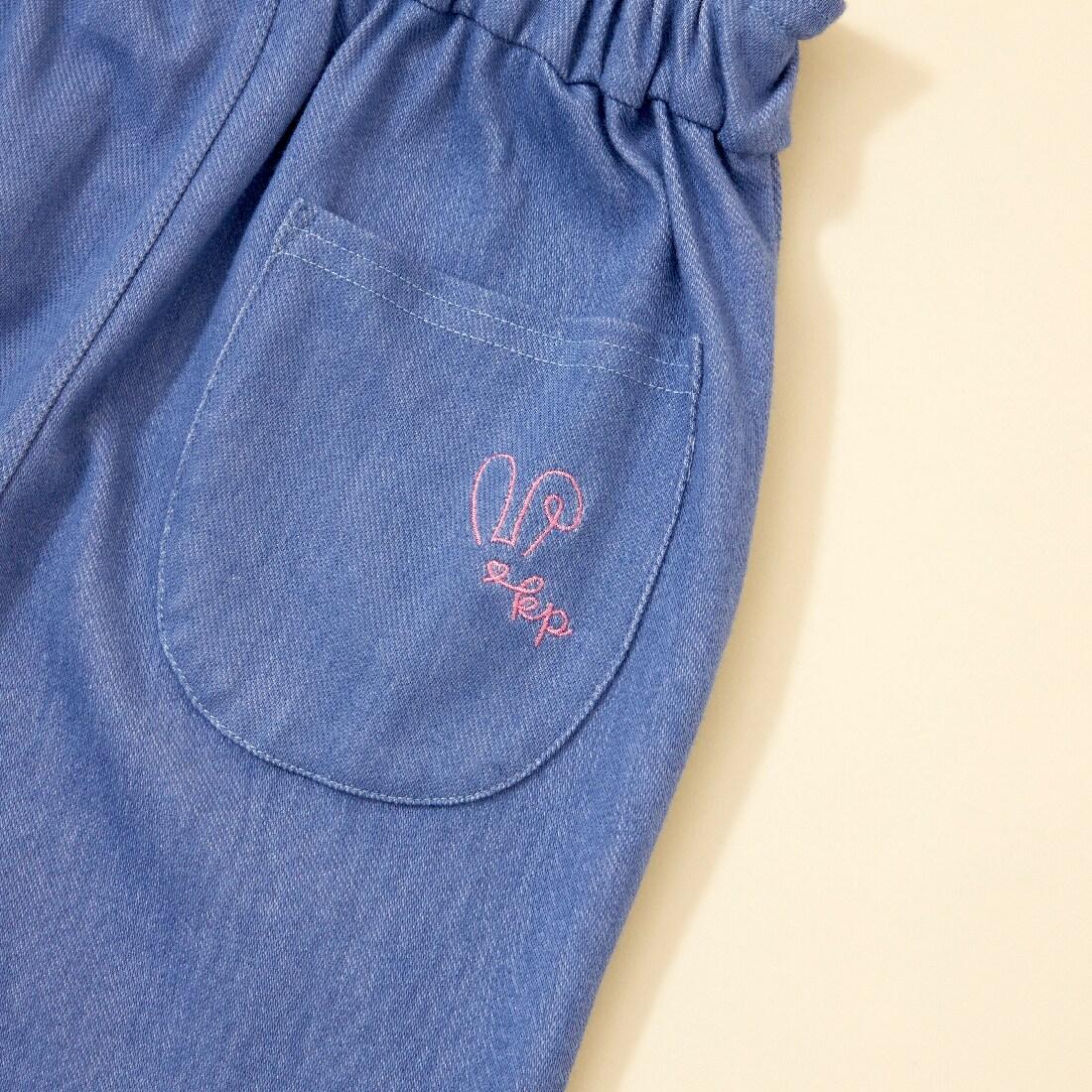 KP coucou 裾部蝴蝶結牛仔風長褲（80～140）