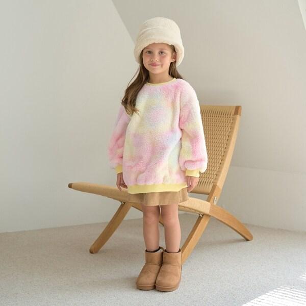 【蓬鬆羊羔絨】扎染中長款上衣