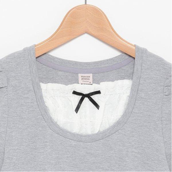 拼接布料七分袖T恤