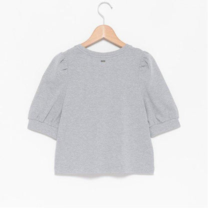 拼接布料七分袖T恤