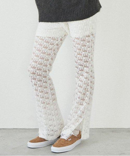 蕾絲喇叭褲
