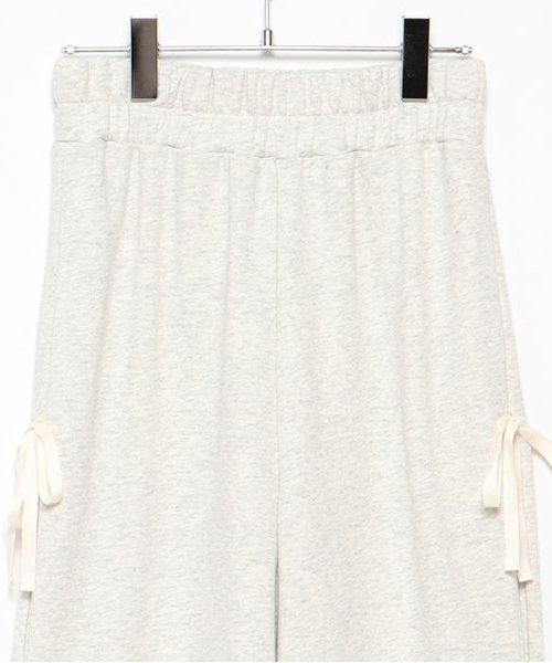 側蝴蝶結褶皺長褲