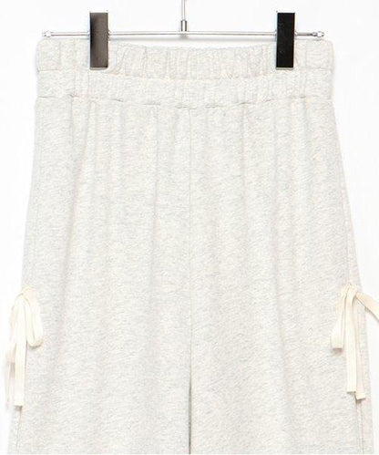 側蝴蝶結褶皺長褲