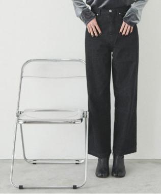 牛仔寬腿褲