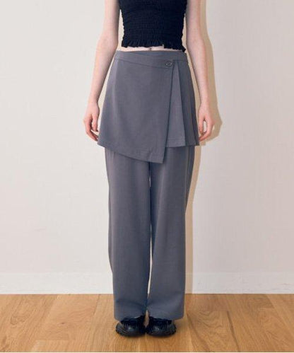 裙褲疊穿長褲【韓國時尚】