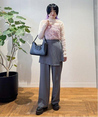 裙褲疊穿長褲【韓國時尚】