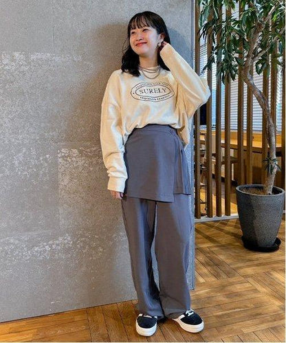 裙褲疊穿長褲【韓國時尚】
