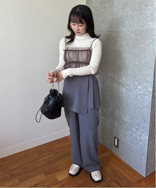 裙褲疊穿長褲【韓國時尚】