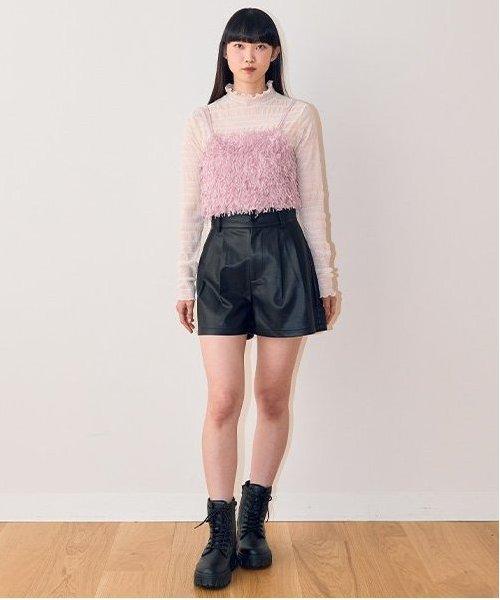 仿皮短褲【韓國時尚】