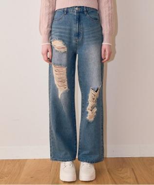 拼色寬鬆長褲【韓國時尚】