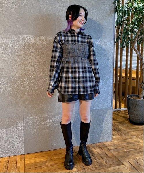 仿皮短褲【韓國時尚】