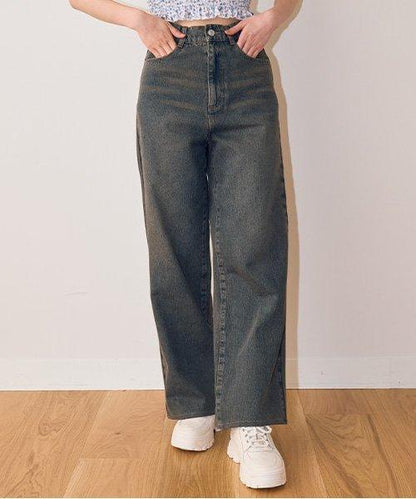 拼色寬鬆長褲【韓國時尚】