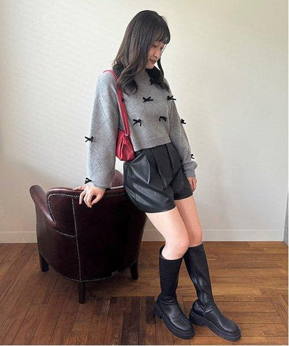 仿皮短褲【韓國時尚】