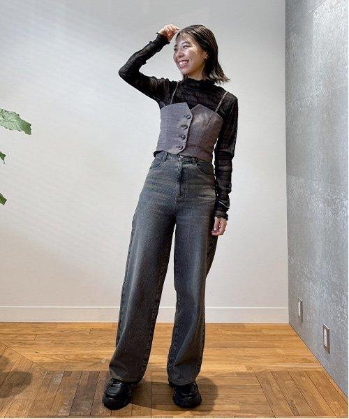 拼色寬鬆長褲【韓國時尚】