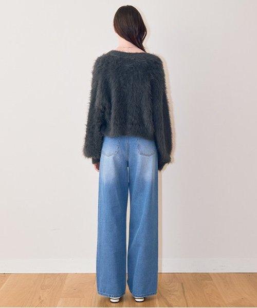 珍珠裝飾牛仔褲【韓國時尚】