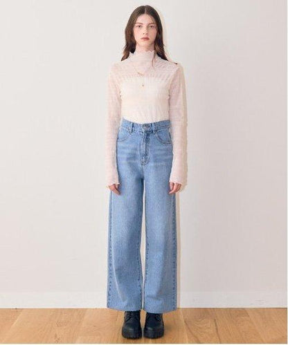 拼色寬鬆長褲【韓國時尚】