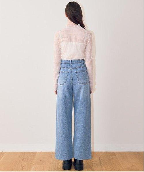 拼色寬鬆長褲【韓國時尚】