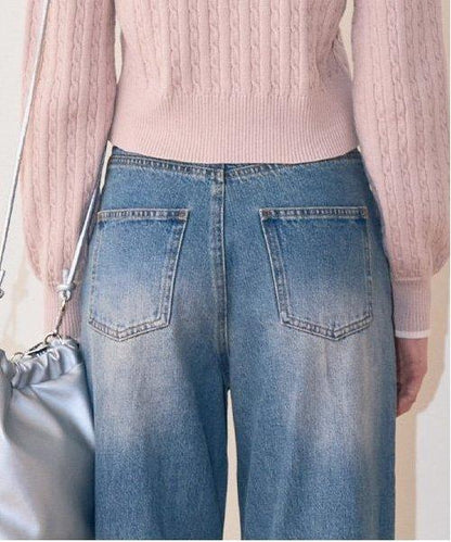 拼色寬鬆長褲【韓國時尚】