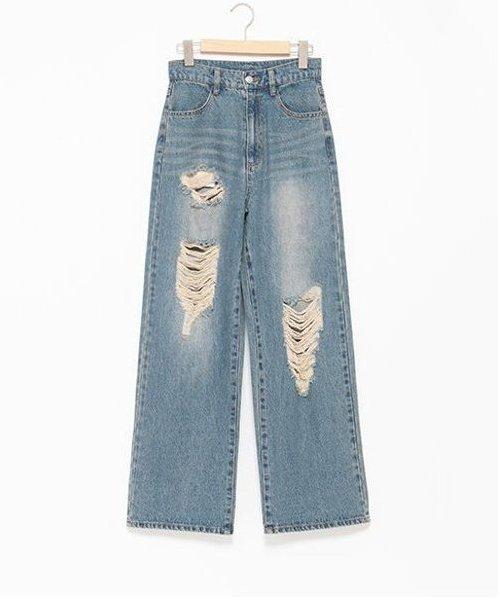 拼色寬鬆長褲【韓國時尚】