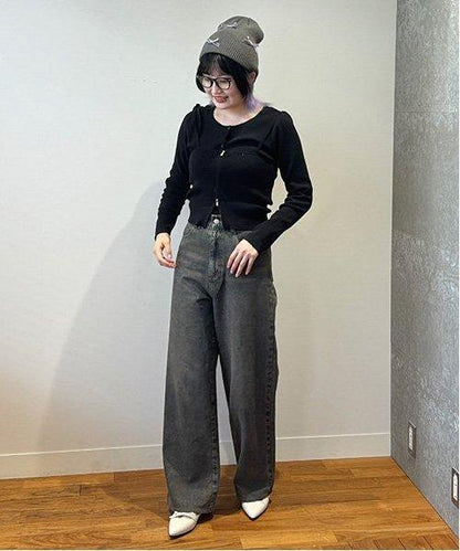 拼色寬鬆長褲【韓國時尚】