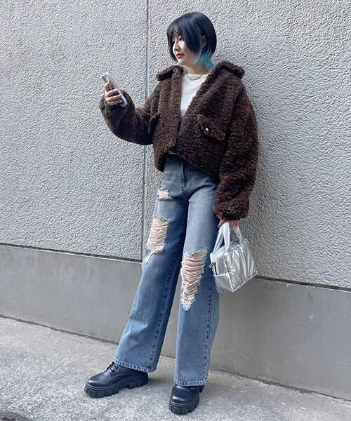 拼色寬鬆長褲【韓國時尚】