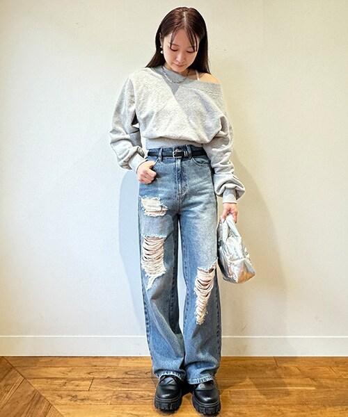 拼色寬鬆長褲【韓國時尚】