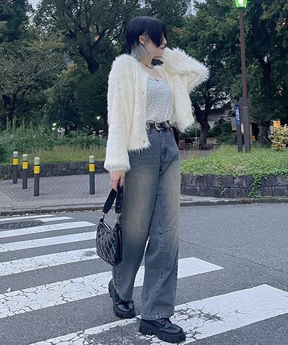 拼色寬鬆長褲【韓國時尚】