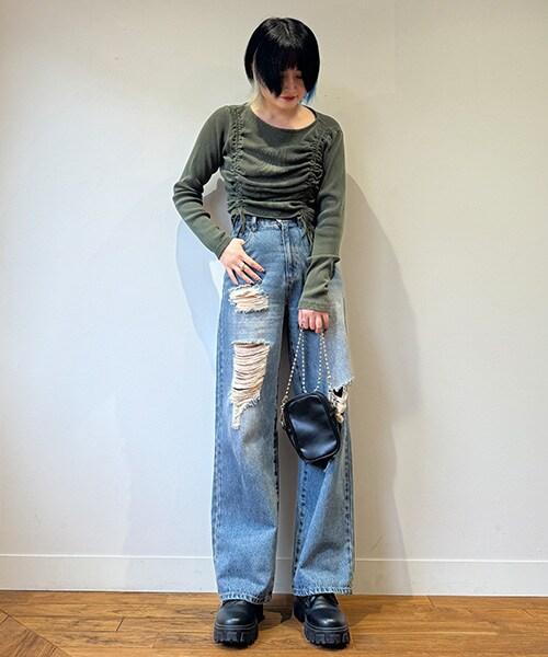 拼色寬鬆長褲【韓國時尚】