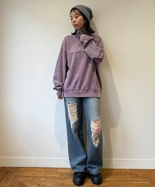 拼色寬鬆長褲【韓國時尚】