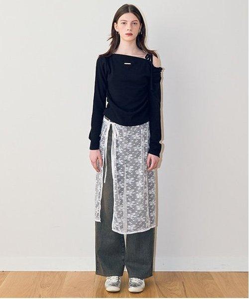 拼色寬鬆長褲【韓國時尚】