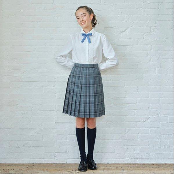 52cm長24褶格紋裙