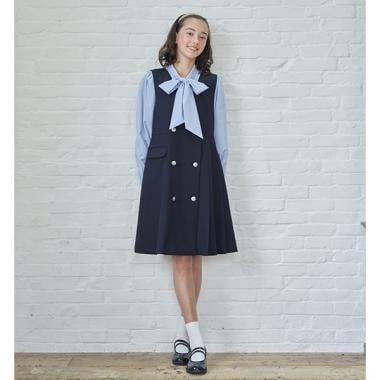 *百褶拼接連衣裙