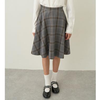 *格紋喇叭裙