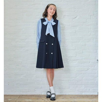 *百褶拼接連衣裙