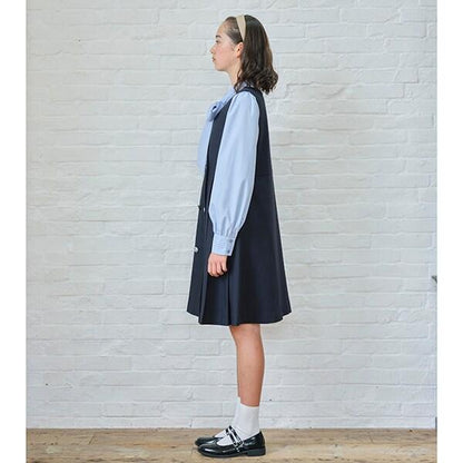 *百褶拼接連衣裙