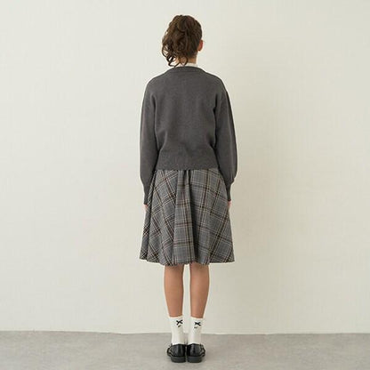 *格紋喇叭裙
